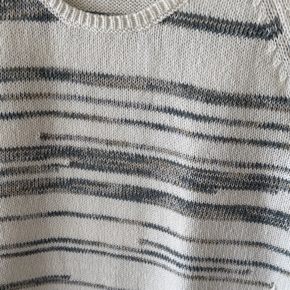 J. Jill Striped Women's Sweater - White and Gray - Picture 3 of 11